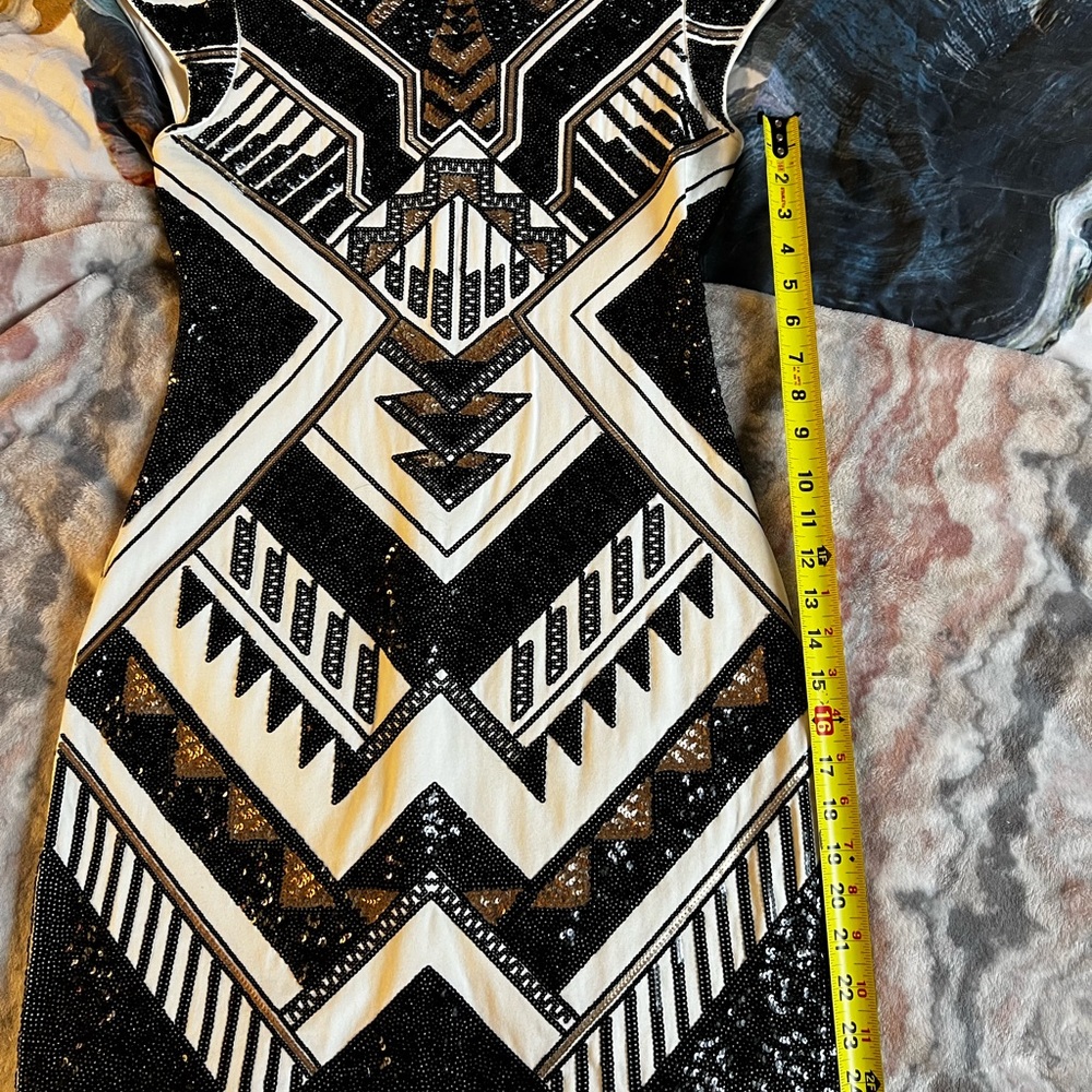 Express Stunning Aztec Sequin Women’s Medium Mini Dress - Picture 12 of 16